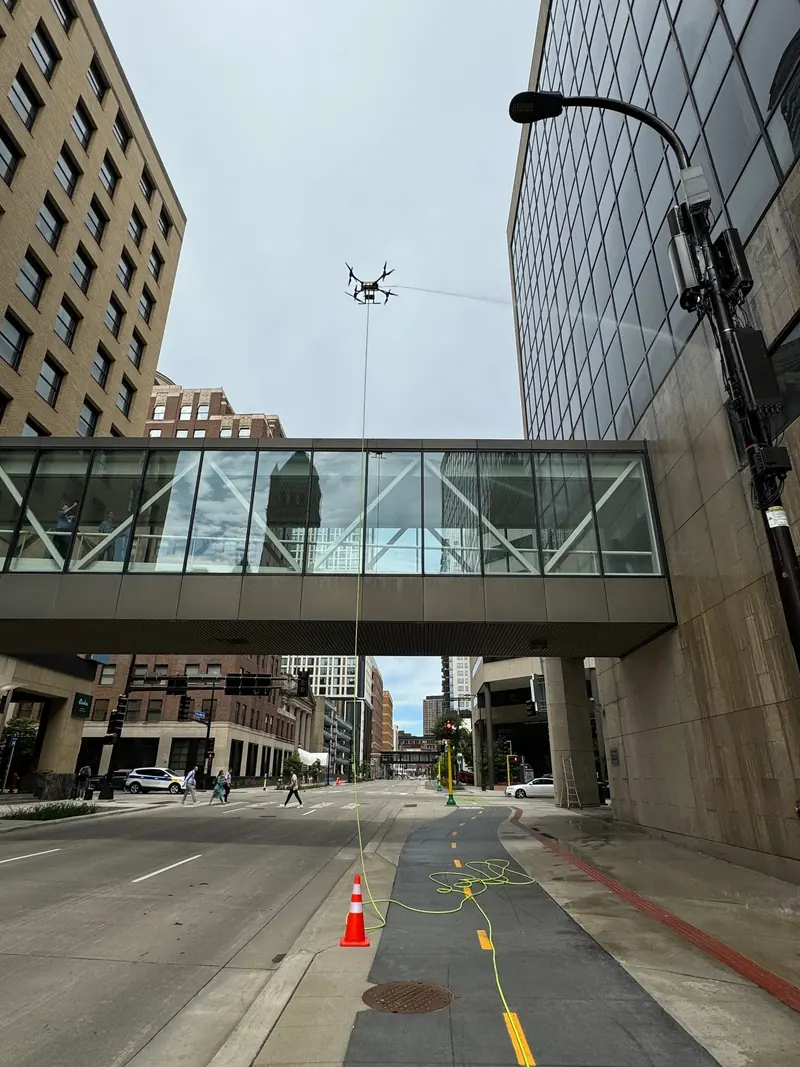 Drone Widnow Cleaning in residential area in United States