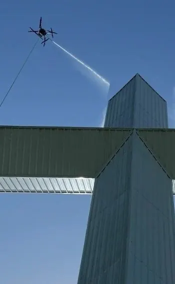 Drone washing the 120-foot River of Praise church cross